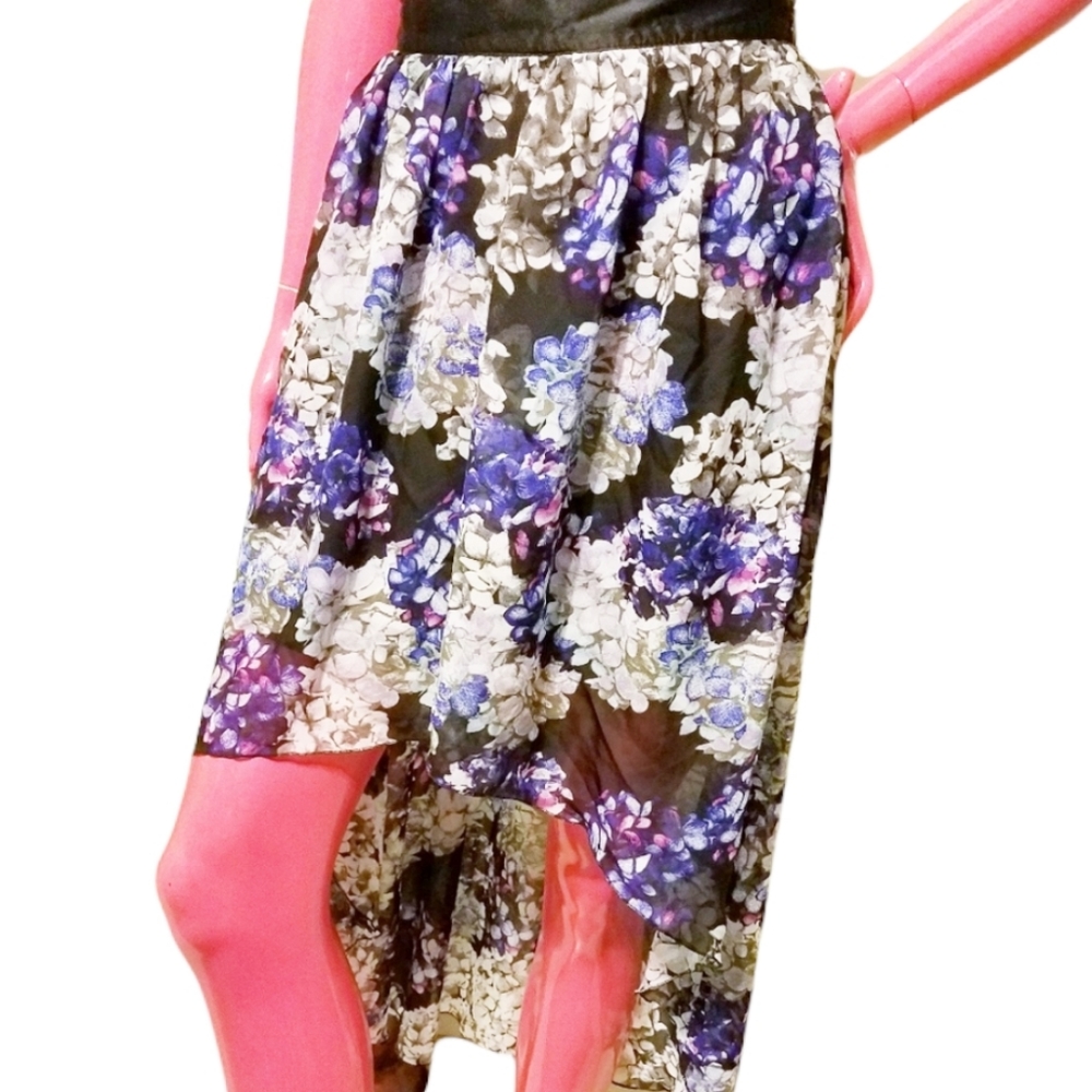 Charlotte Russe | Floral Printed High Low Skirt Size Large